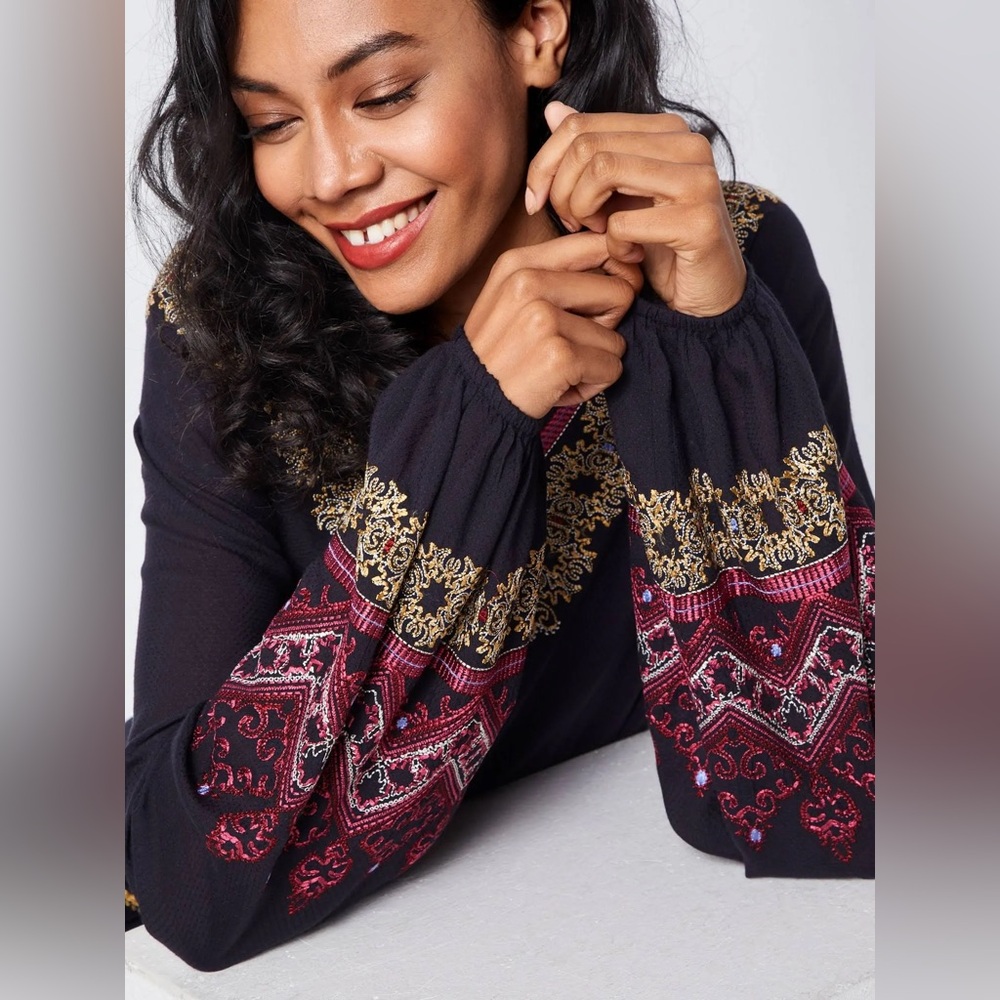 FREE PEOPLE WILD ONE EMBROIDERED MINI DRESS - Picture 2 of 14